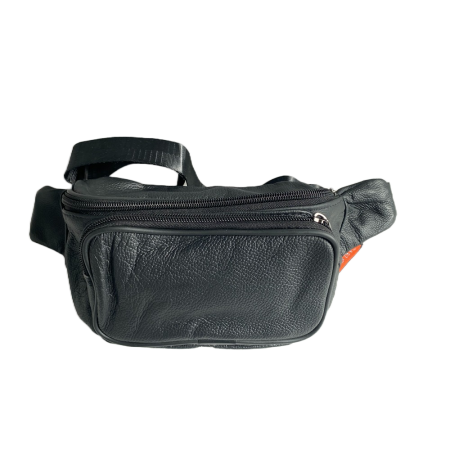 Borseta, neagra piele naturala, 38 x 13 CM