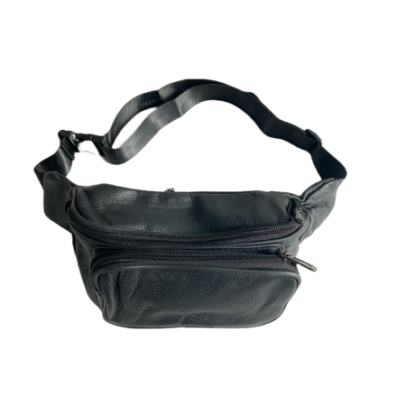 Borseta, neagra piele naturala, 38 x 13 CM