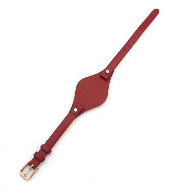 Bratara ceas Cyrax, compatibila ceas Fossil ES, 8 mm, din piele, Rosu antichizat