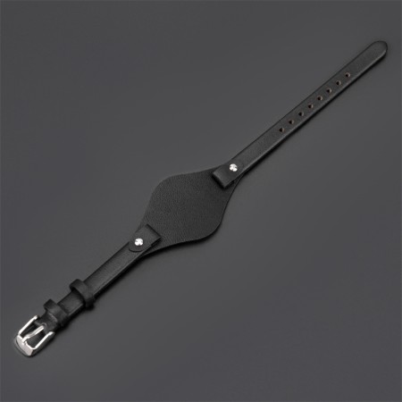 Bratara ceas Cyrax, compatibila ceas Fossil ES, 8 mm, din piele, Negru Leather