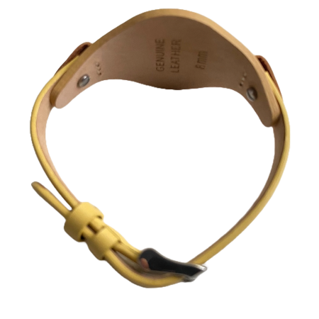 Bratara ceas Cyrax, compatibila ceas Fossil ES, 8 mm, din piele, Galben antichizat