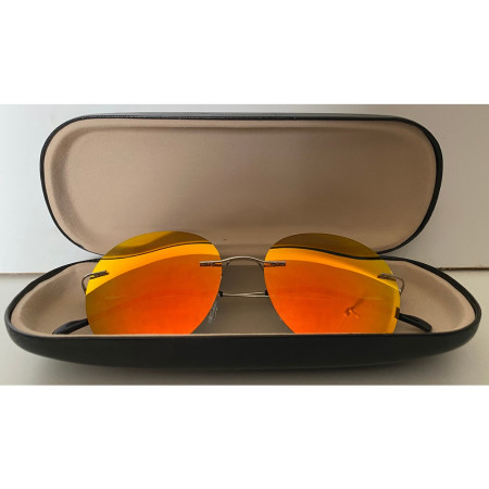 Ochelari soare cu toc, polarizati, portocaliu, 53x17x140mm