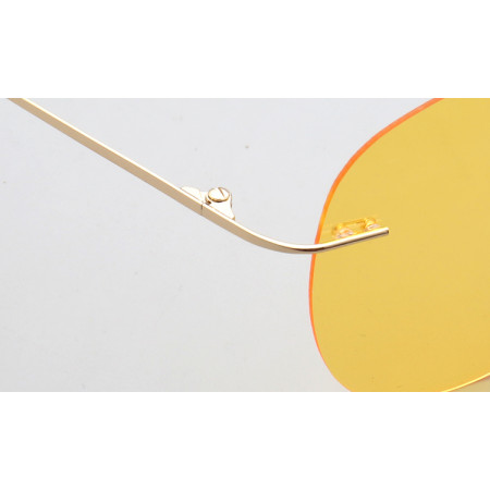 Ochelari soare aviator, polarizati, galben, cu toc