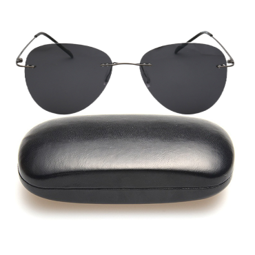 Ochelari de soare aviator, polarizati, negru, cu toc