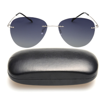 Ochelari soare aviator, polarizati, albastru, cu toc