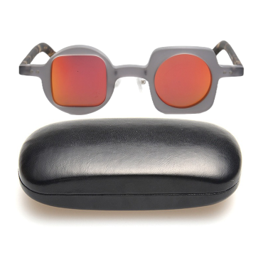 Ochelari soare retro cu toc, polarizati, portocaliu, 35x29x145