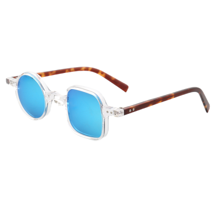 Ochelari soare retro cu toc, polarizati, bleu, 39x26x145