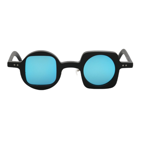 Ochelari soare retro cu toc, polarizati, albastru, 35x29x145