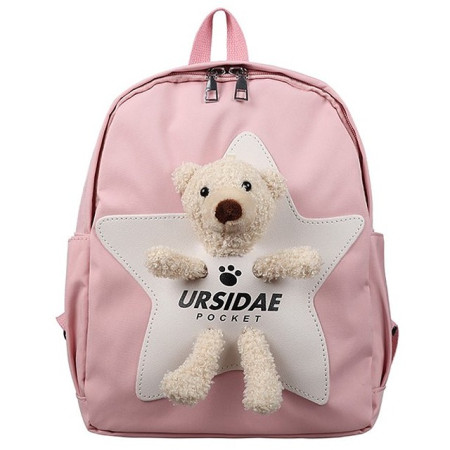 Ghiozdan copii gradinita, scoala, textil, ultrausor, roz 32x25x12 cm