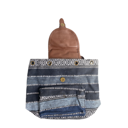 Rucsac dama, material textil, albastru, 25cm x 25cm x 15cm