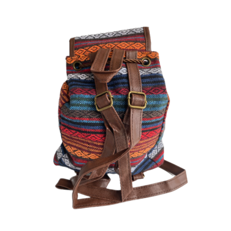 Rucsac dama, material textil, portocaliu, 25cm x 25cm x 15cm