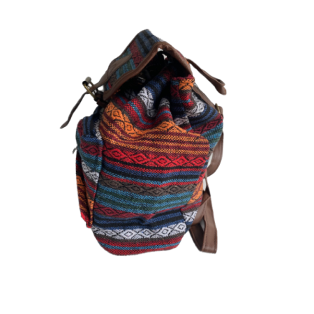 Rucsac dama, material textil, portocaliu, 25cm x 25cm x 15cm