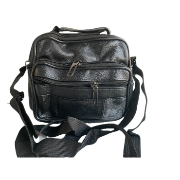 Geanta umar, Piele Ecologica, Extra buzunare, Neagra, 18 x 18 x 9 cm