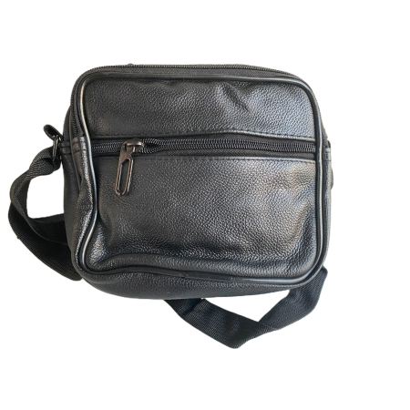 Geanta umar, Piele Ecologica, Extra buzunare, Neagra, 18 x 18 x 9 cm