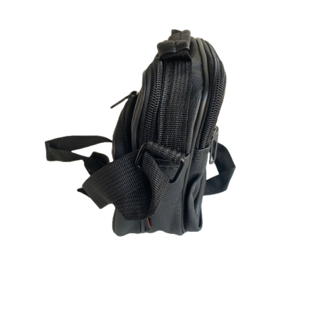 Geanta umar, Piele Ecologica, Extra buzunare, Neagra, 18 x 18 x 9 cm