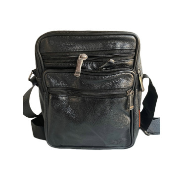 Geanta umar, Piele Ecologica, Extra buzunare, Neagra, 19 x 22 x 11 cm