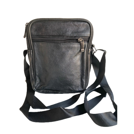 Geanta umar, Piele Ecologica, Extra buzunare, Neagra, 19 x 22 x 11 cm