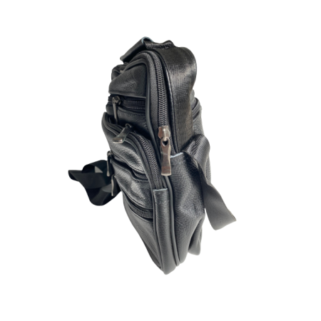 Geanta umar, Piele Naturala, Extra buzunare, Neagra, 24 x 24 x 8 cm