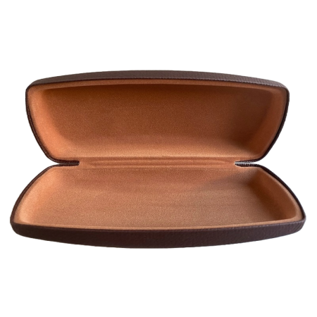 Toc ochelari piele ecologica, 16 x 6.5 x 4.5 cm, maro