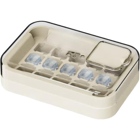 Cutie pentru Gheata, Cyrax, 15 Cuburi, Alb Crem