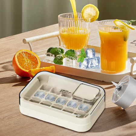 Cutie pentru Gheata, Cyrax, 15 Cuburi, Alb Crem