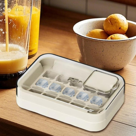 Cutie pentru Gheata, Cyrax, 15 Cuburi, Alb Crem