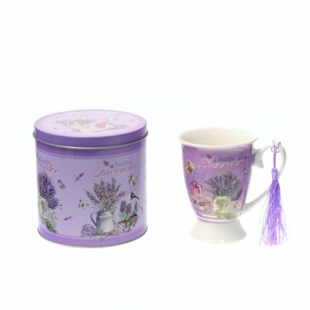 Cana lavanda in cutie de metal, 200ml