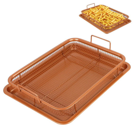 Set tava de copt cu sita pentru cuptor, 32,5x24,5x8 cm