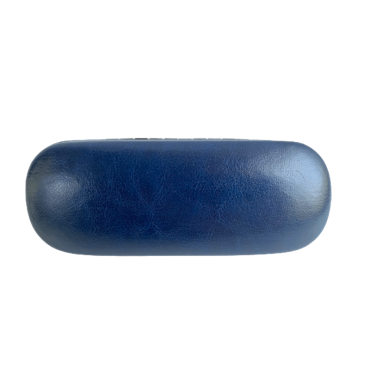 Toc / etui ochelari piele ecologica, 16 x 6 x 4 cm, Albastru