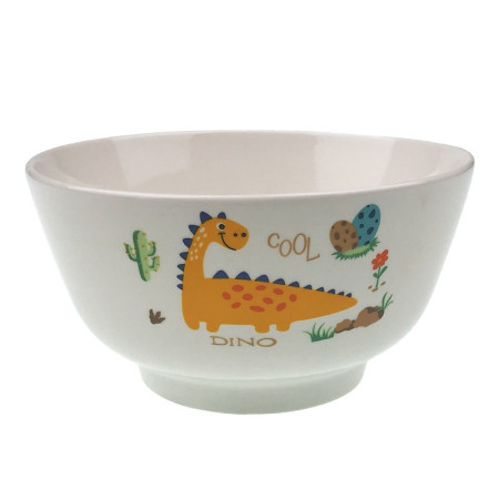 Bol din ceramica, pentru copii, cu dinozauri, Φ13 cm
