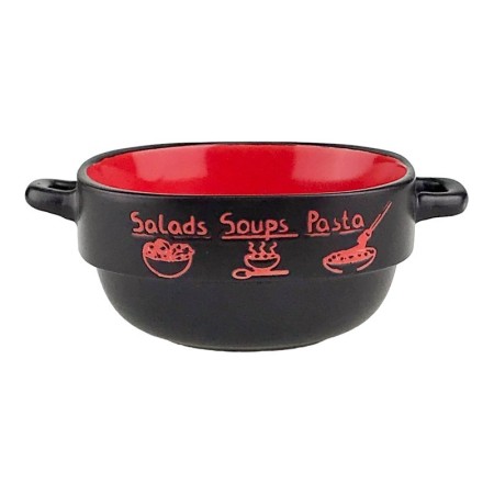 Bol supa, salata, paste, Rosu, 7.5x15cm