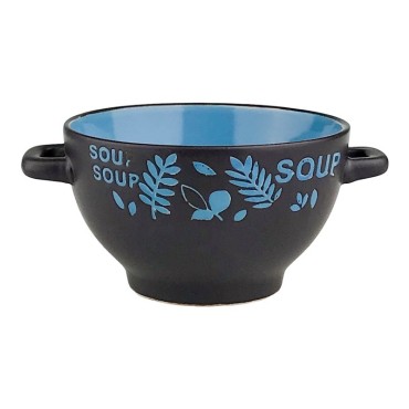 Bol supa, Albastru Glossy, 9x14cm