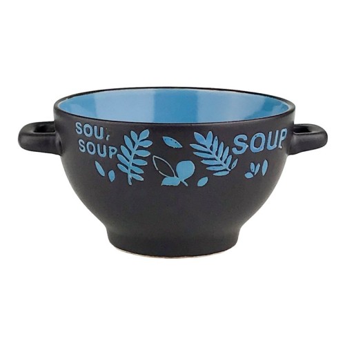 Bol supa, Albastru Glossy, 9x14cm...