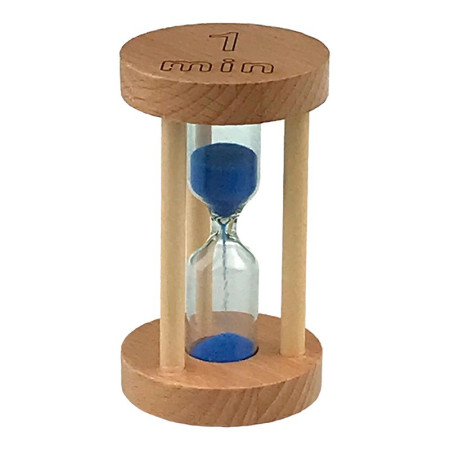 Clepsidra rotunda de lemn, 1 minut,  5x9 cm