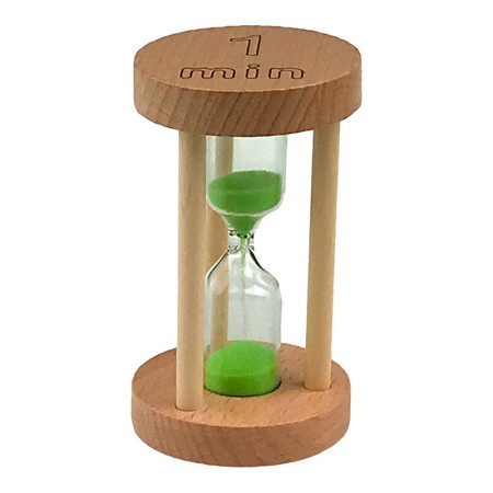 Clepsidra rotunda de lemn, 1 minut,  5x9 cm