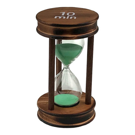 Clepsidra rotunda de lemn, 10 minute,  8x14 cm