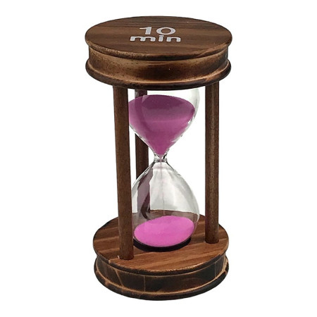 Clepsidra rotunda de lemn, 10 minute,  8x14 cm