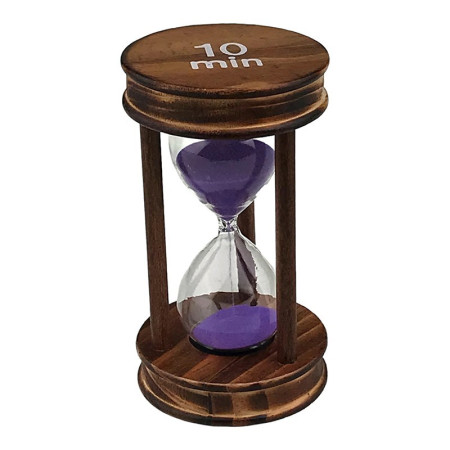 Clepsidra rotunda de lemn, 10 minute,  8x14 cm