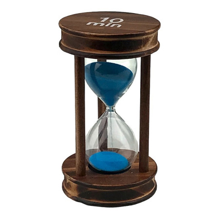 Clepsidra rotunda de lemn, 10 minute,  8x14 cm