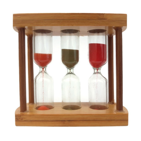 Clepsidra de lemn, 1 3 5 minute,  9x11 cm