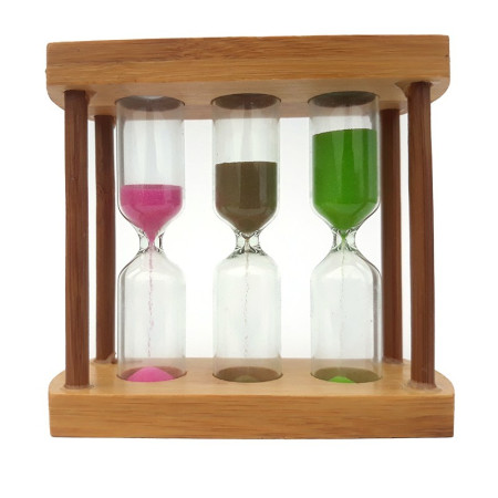 Clepsidra de lemn, 1 3 5 minute,  9x11 cm