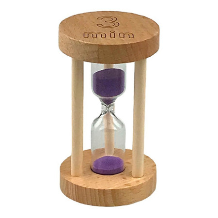 Clepsidra rotunda de lemn, 3 minute,  5x9 cm