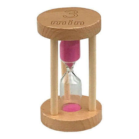 Clepsidra rotunda de lemn, 3 minute,  5x9 cm