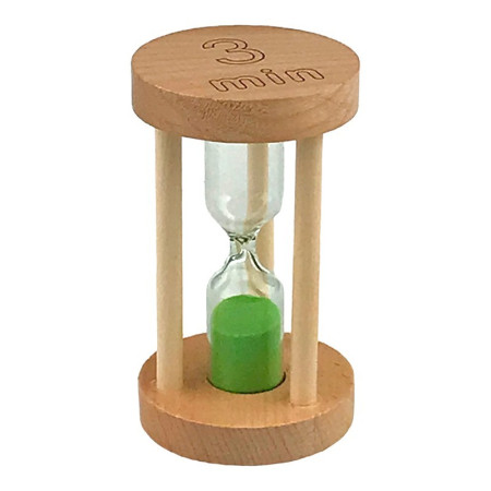 Clepsidra rotunda de lemn, 3 minute,  5x9 cm