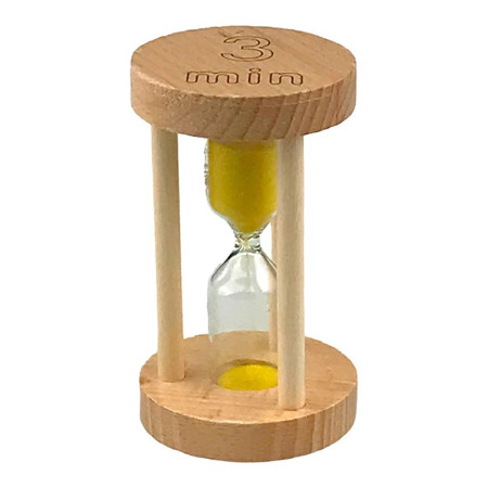 Clepsidra rotunda de lemn, 3 minute,  5x9 cm