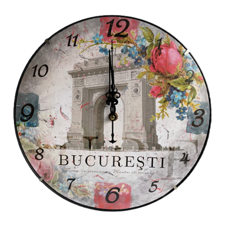 Ceas de perete, roz, 30cm