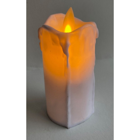 Lumanare cu Led, efect de flacara miscatoare, alba, 10cm