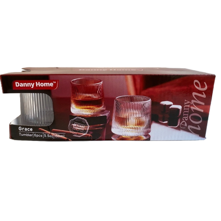 Set 6 pahare pentru whiskey, rotativ, 150 ml