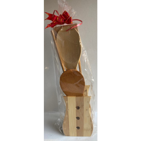 Set 2 linguri, 1 paleta, 1 cleste, lemn