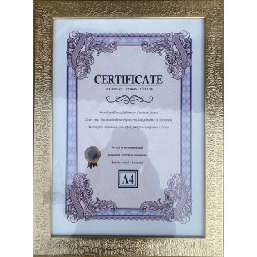 Rama foto format A4 cu striatii, 25x34 cm, auriu